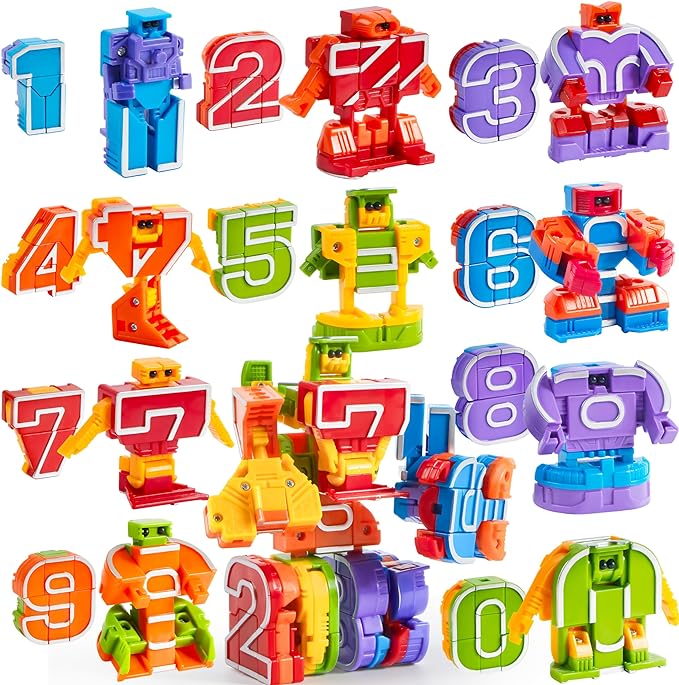 JOYIN 10 Pcs Number Bots Educational Toys, Number Bots, Action Figure Learning Toys, Christmas Birthday Gifts for Kids Boys Girls 3 4 5 6 Years Old
