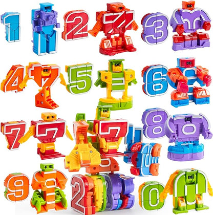 JOYIN 10 Pcs Number Bots Educational Toys, Number Bots, Action Figure Learning Toys, Christmas Birthday Gifts for Kids Boys Girls 3 4 5 6 Years Old
