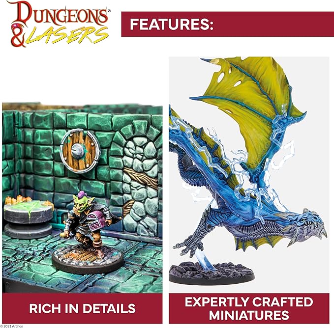 Dungeons & Lasers Fantasy Customization Bits for DND Terrain - 70 Pieces of D&D Accessories and Props for 5E Tabletop RPG Games - Unpainted, Unassembled - for Ages 14 Years and up
