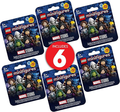 Lego Minifigures Marvel Series 2 6 Pack 66735 Mystery Blind Box, Surprise Collectible Characters for Role Play or to Add to a Minifigure or Marvel Collection, A Gift for Disney and Marvel Fans