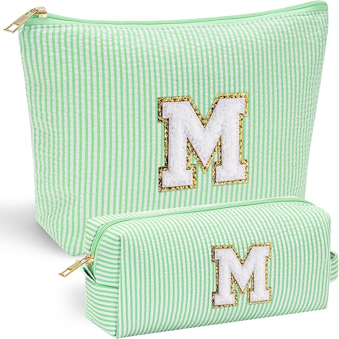 YOOLIFE Christmas Gifts For Teenage Girls Stocking Stuffers For Teen Girls Initial Makeup Bag | Cosmetic Travel Toiletry Bag | 9 10 11 12 13 14 15 Years Old | Teen Girl Gifts Trendy Stuff M