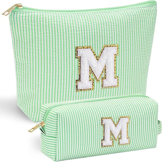 YOOLIFE Christmas Gifts For Teenage Girls Stocking Stuffers For Teen Girls Initial Makeup Bag | Cosmetic Travel Toiletry Bag | 9 10 11 12 13 14 15 Years Old | Teen Girl Gifts Trendy Stuff M