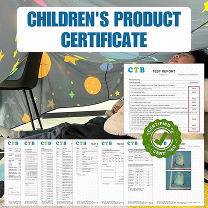 Magic Fort Building Kit for Kids - Large Lightweight Blanket Fort Making Kit Clips with CPC Certification - Portable Playhouse Play Tent Fort - Indoor/Outdoor Girls/Boys Toys Ages 4-5 6 7 8-12