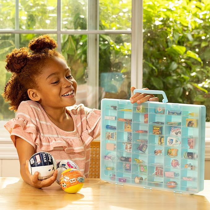 Plastic Toy Storage Case Compatible with Mini Brands Collector Toys, Miniverse, Shopkins, Real Littles, and LOL Surprise Series 1, 2, 3, 4, Collectible Compartments for Miniatures, Travel Friendly