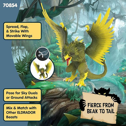 Schleich Eldrador Creatures - 6" Jungle Raptor Figurine Toy with Moveable Wings - Parrot Fantasy Toys - Bird Beast Figure for Boys and Girls - Imaginative Play Monster Toys for Kids Ages 7+ | 70854