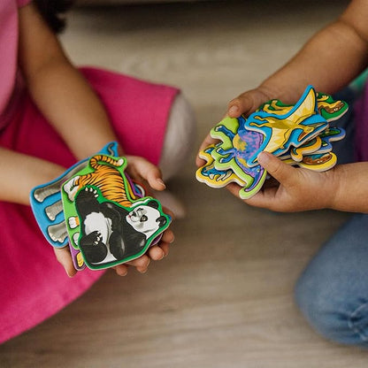 Melissa & Doug Wooden Magnets Set - Animals and Dinosaurs with 40 Wooden Magnets