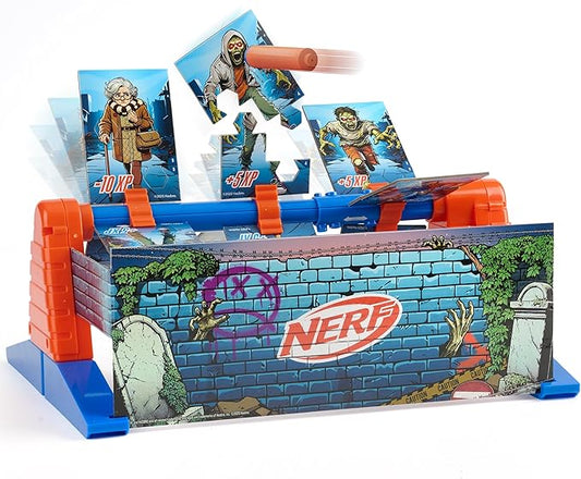 NERF Zombie Spin Strike Electronic Target Game – Rotating Dart Blaster Game with Split-Apart Targets, 3 Modes & Multiplayer Play