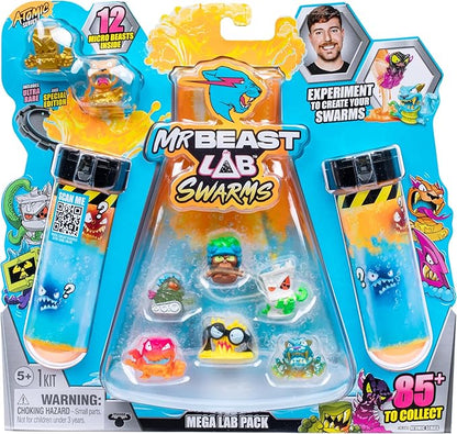 MrBeast Lab Swarms Series 2, Atomic Series 12 Pack – Python Panther, Add Water, Shake The Test Tube and Reveal 2 of 12, 1-inch (2.5 cm) MrBeast Swarms Collectible Micro Beasts. 85+ to Collect!