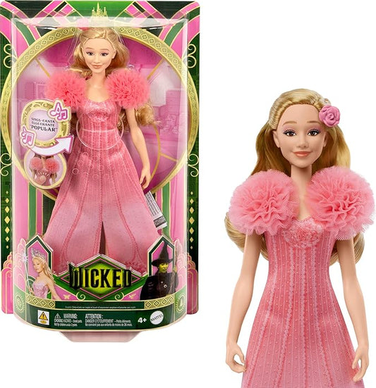 Mattel Wicked Singing Glinda Fashion Doll & Accessories, Posable with Movie-Inspired Look & Removable Outfit, Sings “Popular”