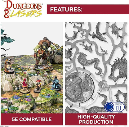 Dungeons & Lasers Animal Companions DND Miniatures Set - 24 Figurines with Scenic Bases - 5E Compatible for Tabletop RPG Games - 28MM Unpainted and Unassembled - for Ages 14 Years +