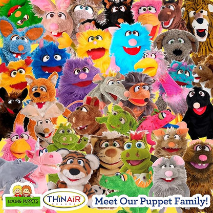 Living Puppets 14-Inch Friendly Monster Hand Puppet - Fine European Design, Ultra-Soft and Cuddly, Promotes Child Development, Safety Certified, Teacher-Recommended for Boys and Girls