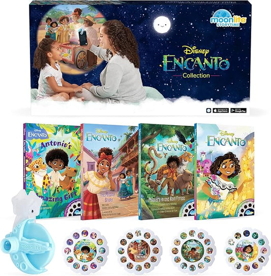 Moonlite Storytime Encanto Collection - Includes Mini Projector and 4 Delightful Story Reels , Digital Story, Digital Disney Books for Kids, Learning Gifts for Kids Ages 12 Months and Up
