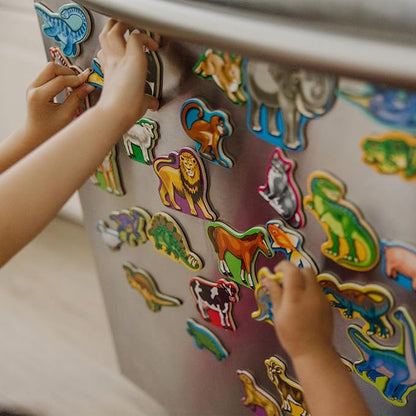 Melissa & Doug Wooden Magnets Set - Animals and Dinosaurs with 40 Wooden Magnets
