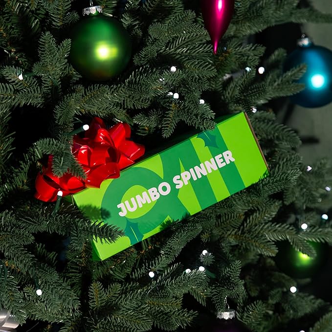 Jumbo Snowball Light Up Christmas Spinners LED Spinning Wand Toy, Sensory, Stocking Stuffer, Party Favor for Kids & Adults (Santa)