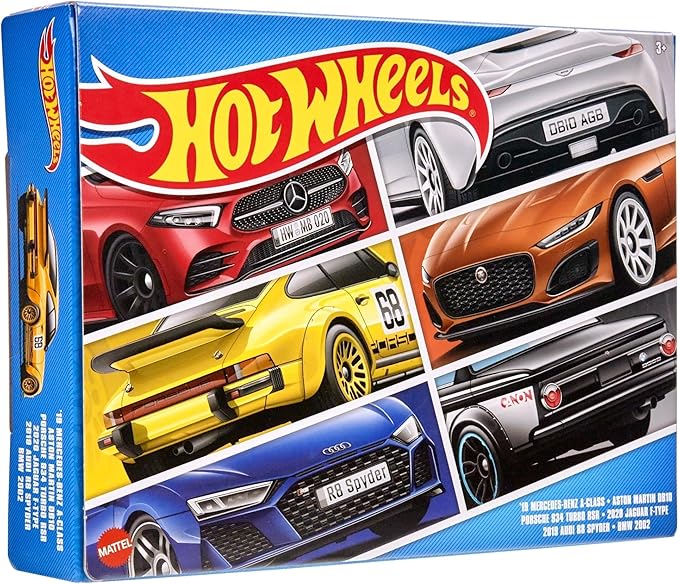 Hot Wheels European Car Culture Multipack - 6 Toy Cars in 1:64 Scale Tribute to The European Automotive Industry, Gift for Children from 3 Years and Collectors, HLK51