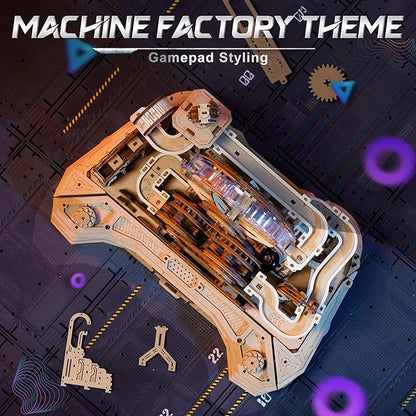 ROKR 3D Wooden Puzzles for Adults Miniature Marble Run Building Toys,DIY Pinball Machine Model Kits-Gear Ball Challenge EGC01