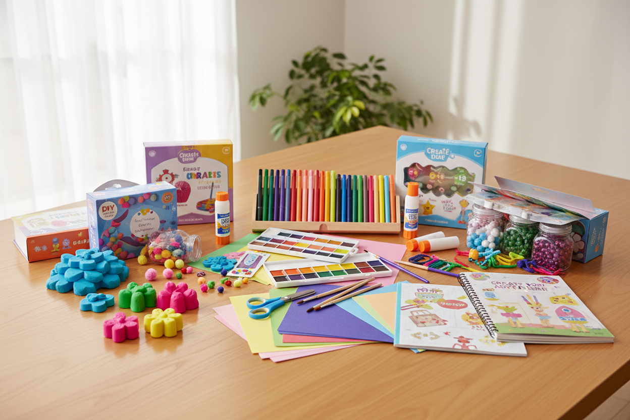 Creative Play: Arts, crafts, and DIY kits to fuel imagination and creativity. (make it real photo)